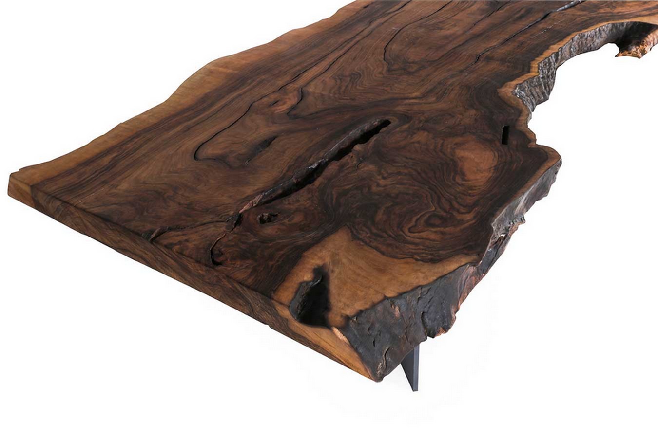 Esstisch Baumscheibe Nussbaum Massivholz 213*66-100*79 cm