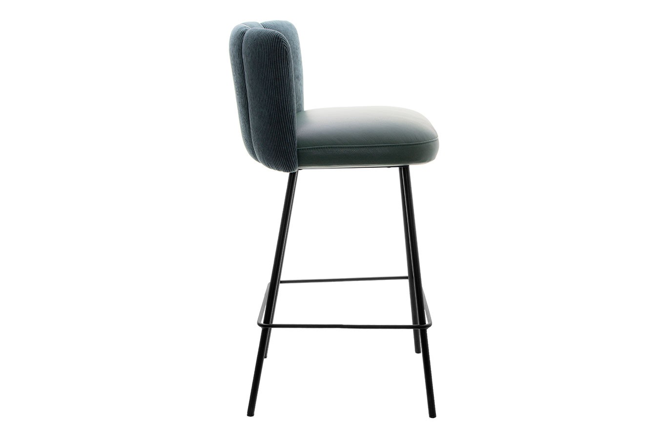 Thekenhocker Gaia Leder blau schmal