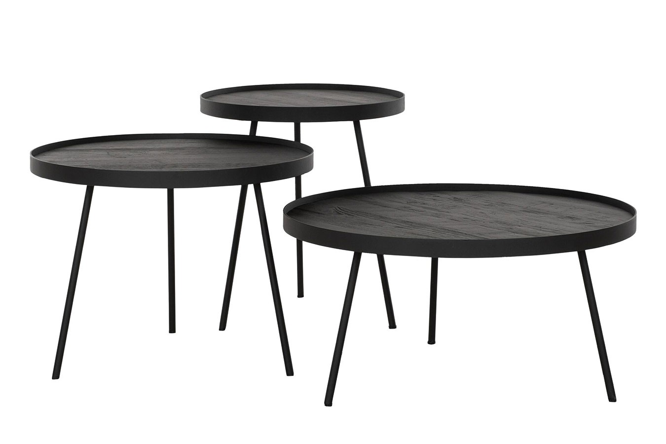 Beistelltisch Highlight Teak schwarz D 40 cm