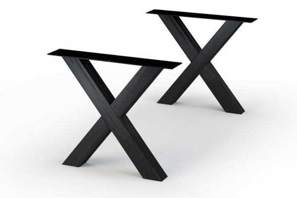 Tischbein Set Sunderland X-Form schwarz