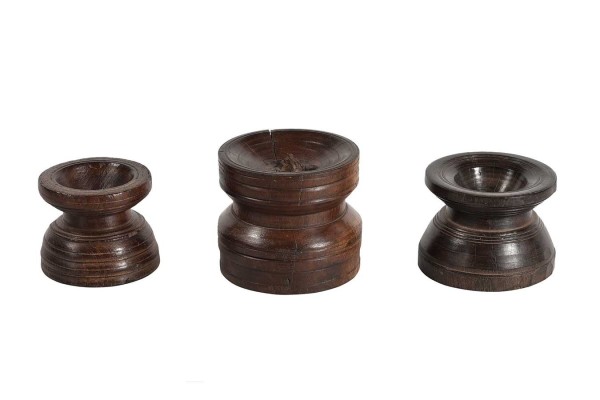 Kerzenhalter Holz vintage D ca 8-10 cm