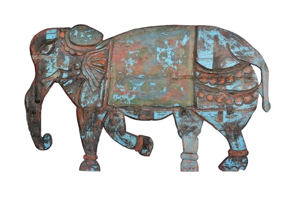 Dekofigur Elefant XL Holz blau
