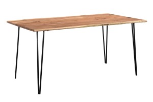 Tisch FOUR Akazie mit Pinbeinen schwarz B 160 cm