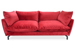 Sofa Donna 2 Sitzer Samtstoff rot