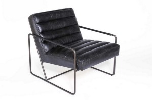 Lounge Sessel Century Leder schwarz