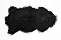 Tibetanisches Lammfell schwarz B 80 cm