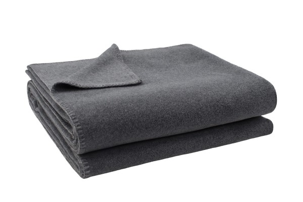 Soft-Fleece Decke 110 x 150 cm medium grau meliert