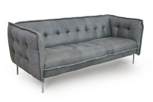 Sofa 3 Sitzer Leder grau b 228 cm
