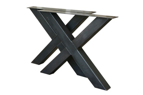 Tischgestell Cross Eisen schwarz 2-er Set Profil 10 10