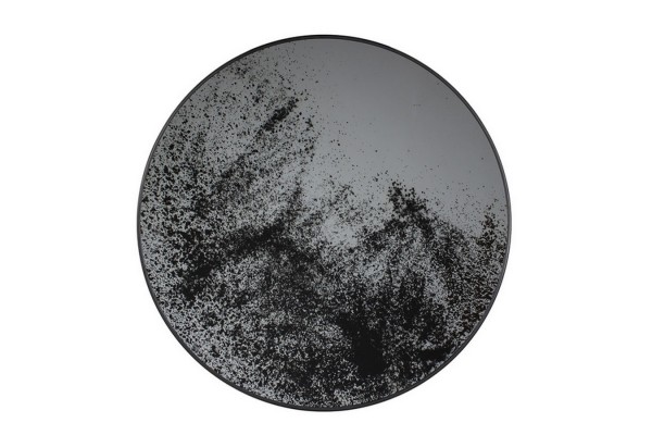 Notre Monde Tablett rund schwarz silber D 61 cm