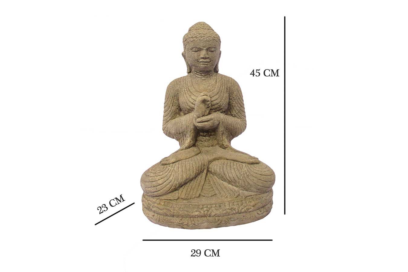 Steinfigur Sitzender Buddha H 45 cm - daslagerhaus Online Shop