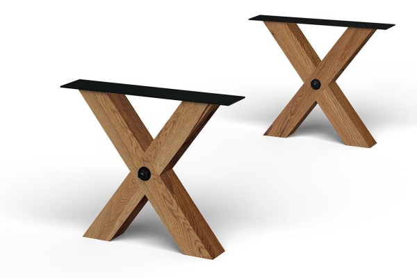 Tischbein Set Ydun X-Form lackiert